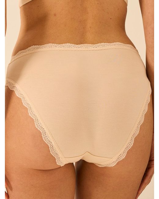 Stripe & Stare Brown Mid Rise High Leg Knicker