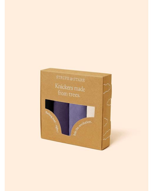 Stripe & Stare Blue The Original Knicker Four Pack