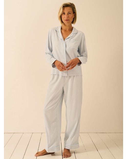 Stripe & Stare Natural Soft Brushed Woven Pyjama Bottoms