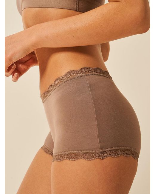 Stripe & Stare Brown Taupe Hipster Knickers Soft Underwear