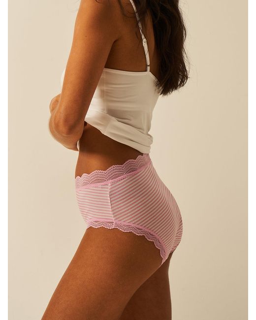 Stripe & Stare Pink High Rise Knicker Four Pack