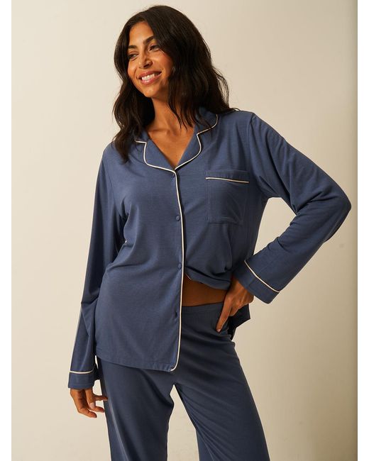 Stripe & Stare Blue Long Pyjama Set