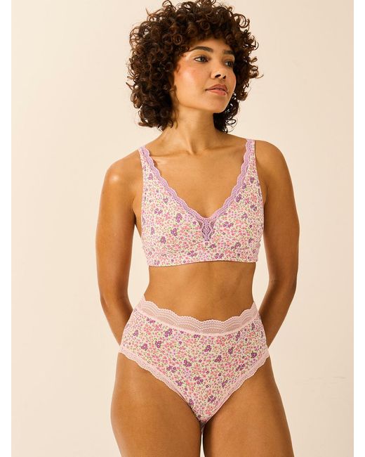 Stripe & Stare Pink High Rise Knicker Four Pack