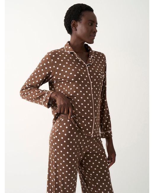 Stripe & Stare Brown Long Pyjama Set