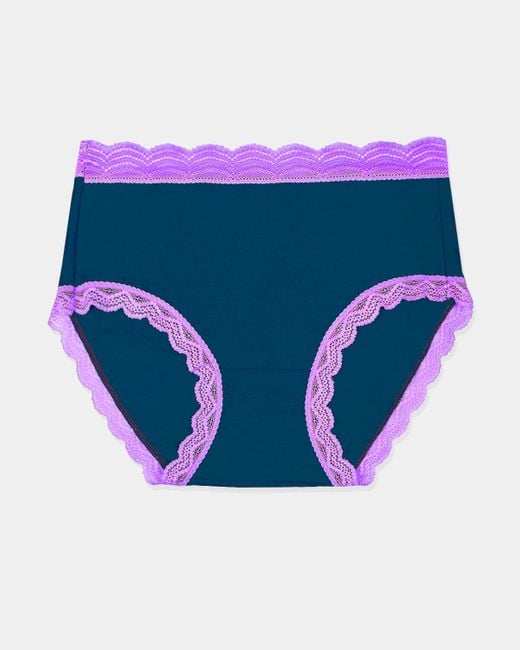 Stripe & Stare Blue Midnight Neon Purple High Rise Knickers