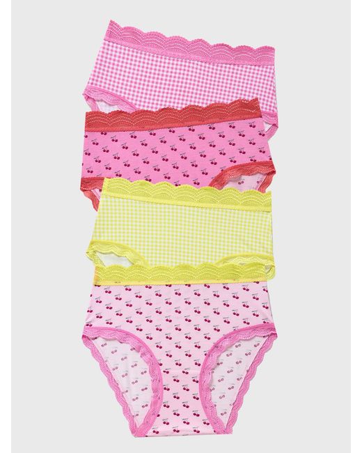 Stripe & Stare Pink High Rise Knicker Four Pack