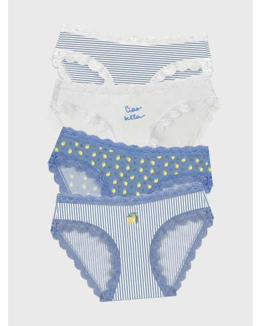 Stripe & Stare Blue The Original Knicker Four Pack