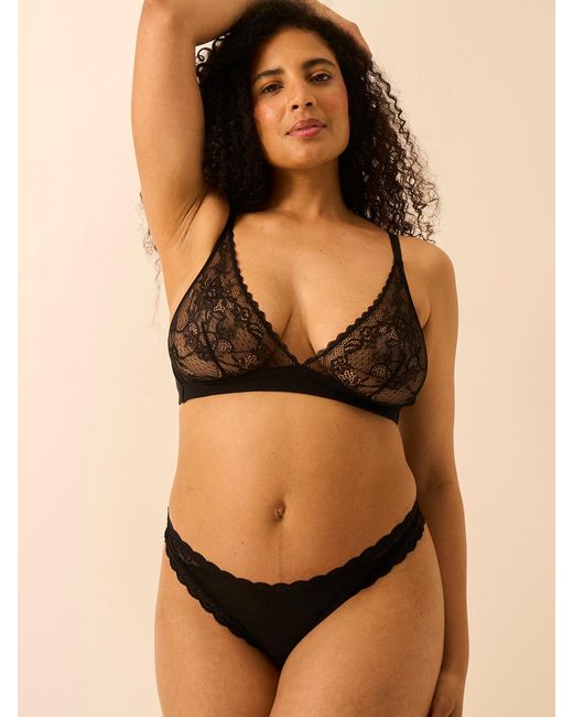 Stripe & Stare Black Eco Lace Triangle Bra