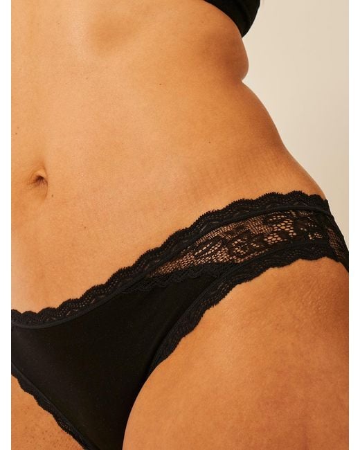 Stripe & Stare Black Eco Lace Original Knicker Four Pack