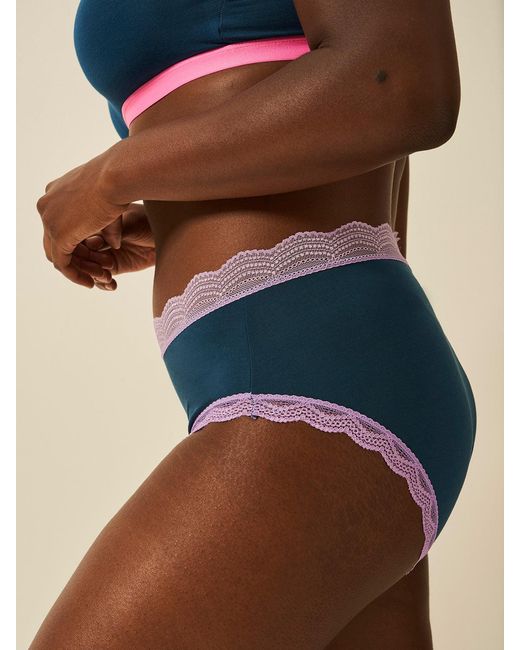 Stripe & Stare Blue Midnight Neon Purple High Rise Knickers
