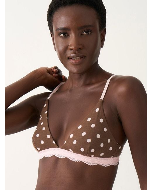 Stripe & Stare Brown Triangle Lace Bra