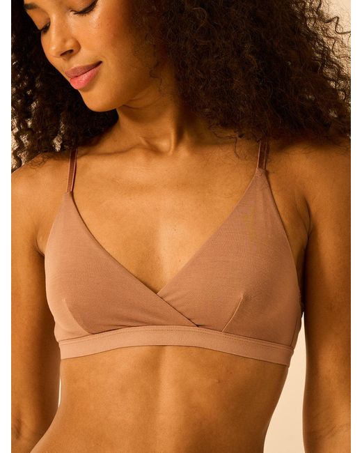 Stripe & Stare Brown Crossover Bra