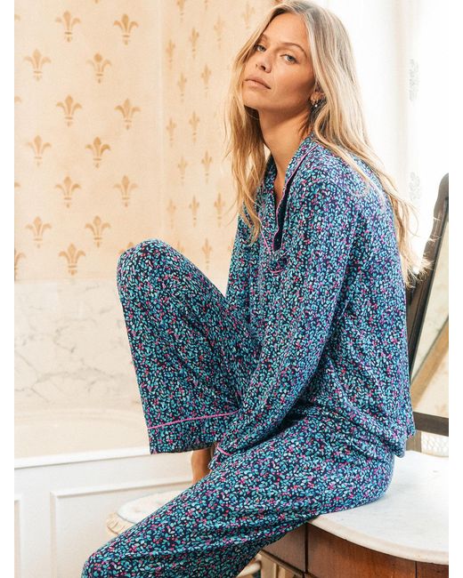 Stripe & Stare Blue Long Pyjama Set