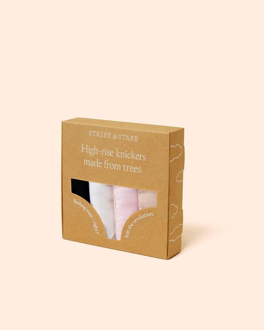 Stripe & Stare Black High Rise Knicker Four Pack