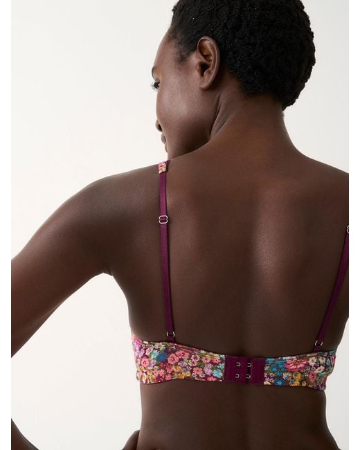 Stripe & Stare Red Lace Plunge Bra