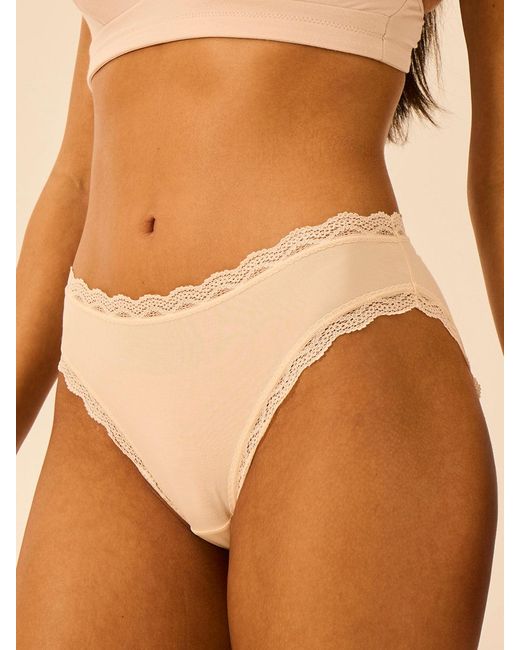 Stripe & Stare Brown Mid Rise High Leg Knicker