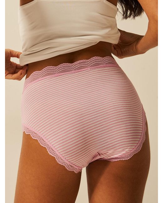 Stripe & Stare Pink High Rise Knicker Four Pack