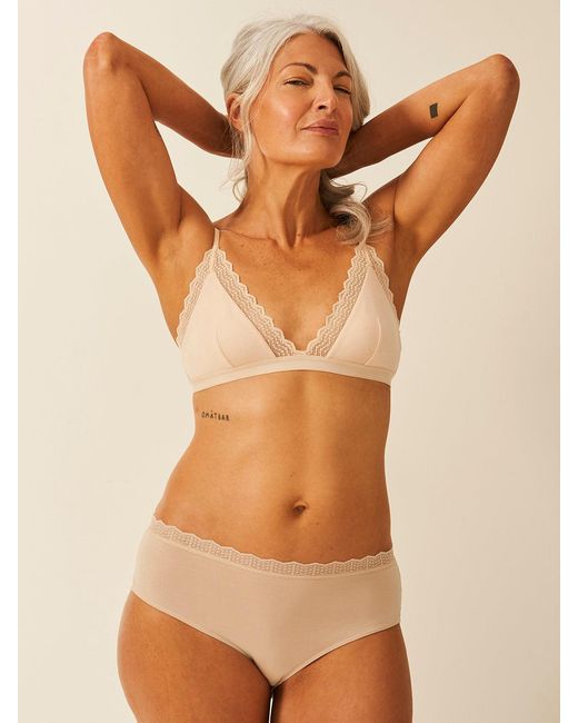 Stripe & Stare Brown Zigzag Lace Triangle Bra