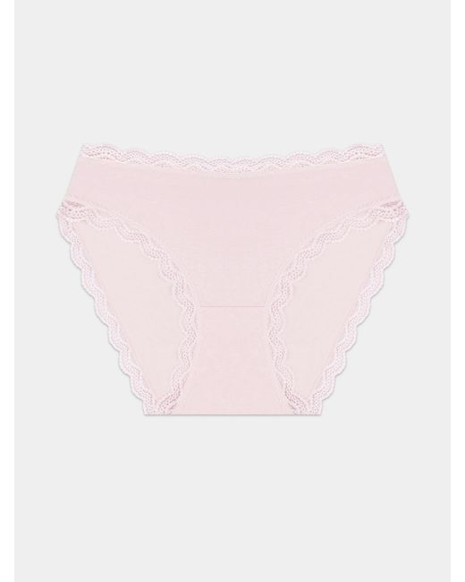 Stripe & Stare Natural Mid Rise High Leg Knicker