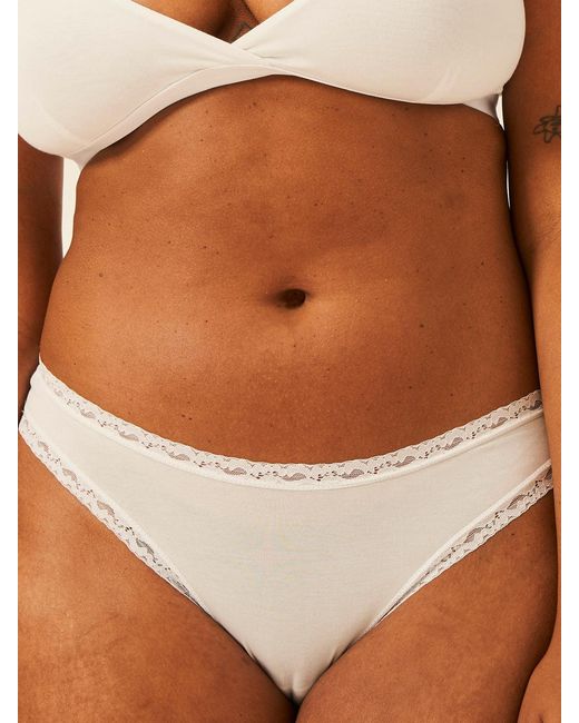 Stripe & Stare White Thong