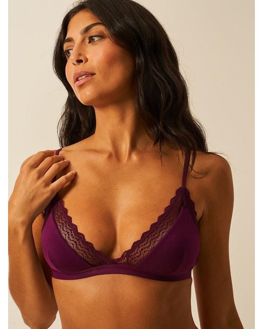 Stripe & Stare Brown Zigzag Lace Triangle Bra