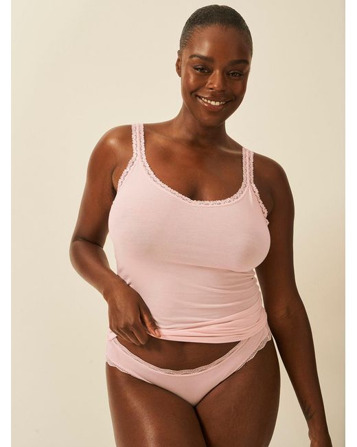 Stripe & Stare Brown Pink-a-Boo Lace Cami