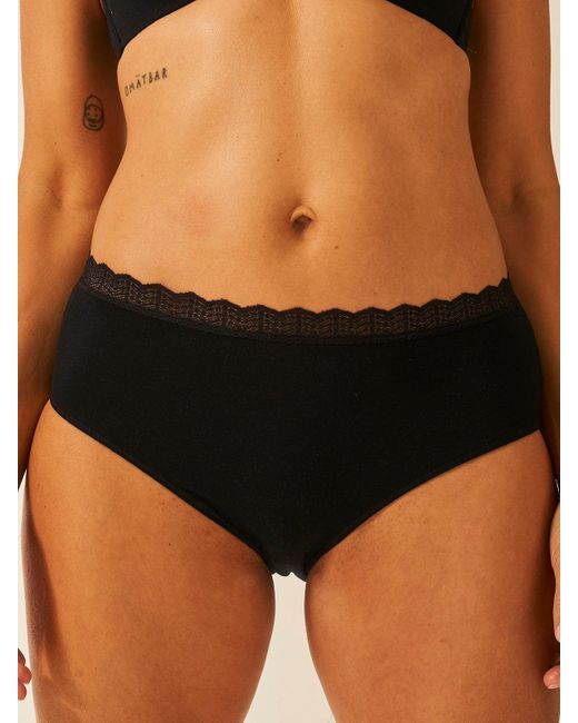 Stripe & Stare Black Zigzag Lace High Rise Knicker