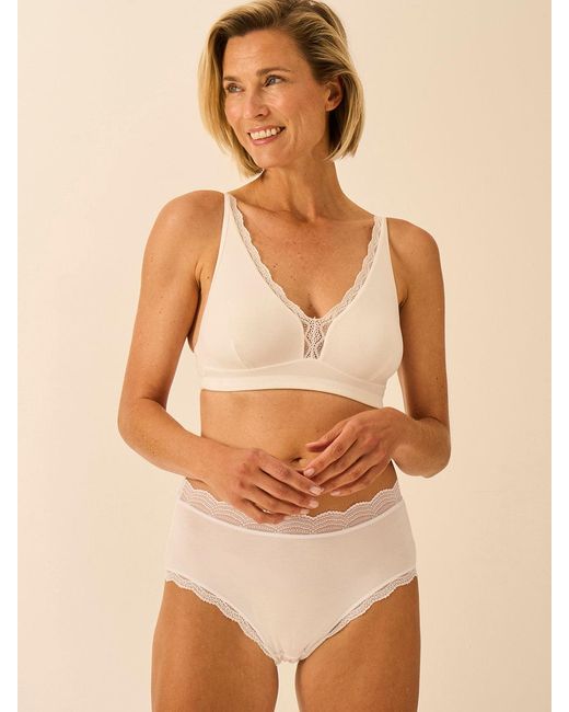 Stripe & Stare Natural Lace Plunge Bra