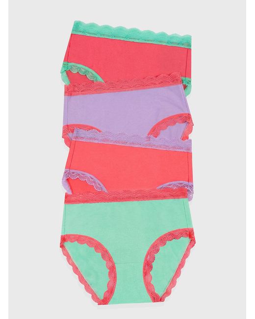Stripe & Stare Pink High Rise Knicker Four Pack