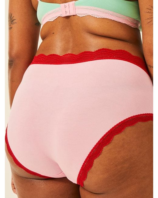 Stripe & Stare Red High Rise Knicker Four Pack