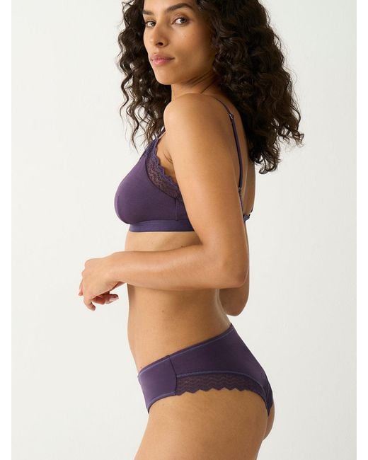 Stripe & Stare Purple Zigzag Lace Triangle Bra