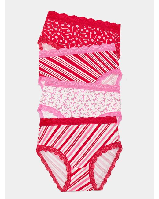 Stripe & Stare Pink High Rise Knicker Four Pack