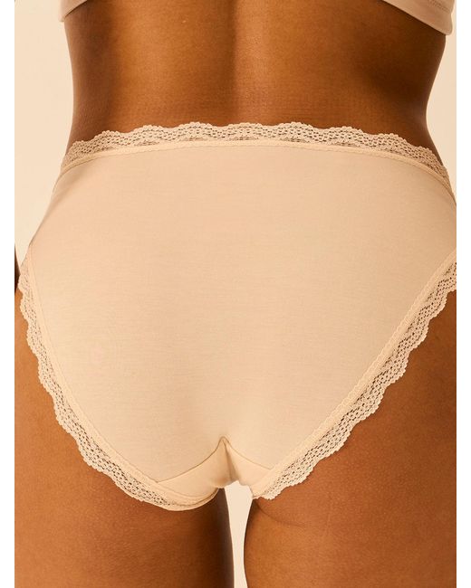 Stripe & Stare Brown Mid Rise High Leg Knicker