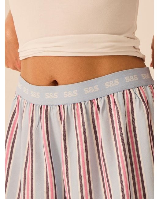 Stripe & Stare Pink Soft Brushed Woven Pyjama Shorts