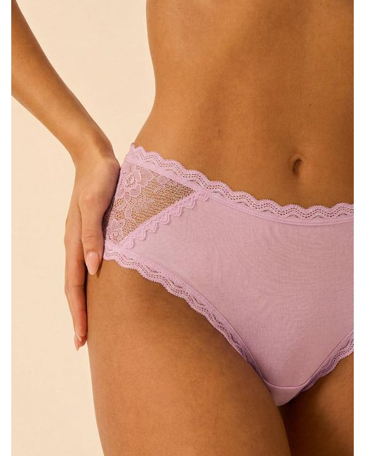 Stripe & Stare Pink Eco Lace High Rise Knicker Four Pack