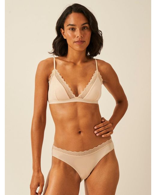 Stripe & Stare Brown Zigzag Lace Triangle Bra