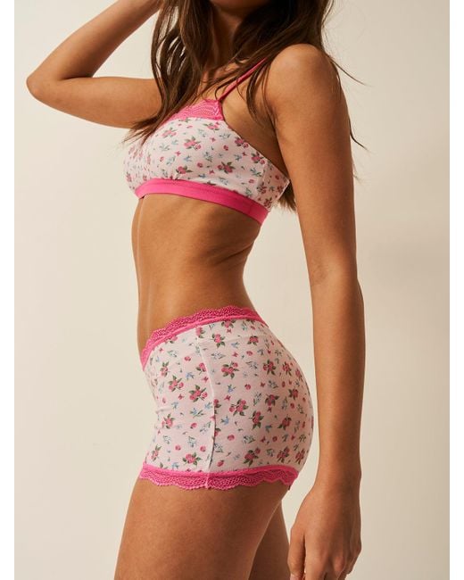 Stripe & Stare Pink Lace Square Bra