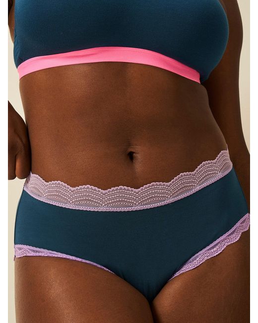 Stripe & Stare Blue Midnight Neon Purple High Rise Knickers
