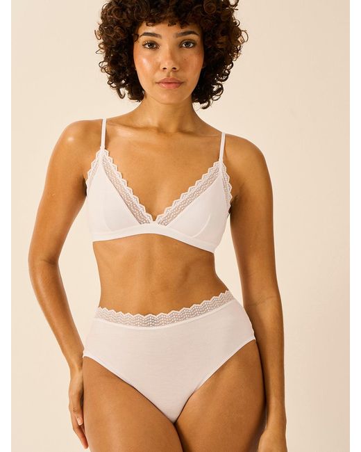 Stripe & Stare Brown Zig Zag Lace Triangle Bra
