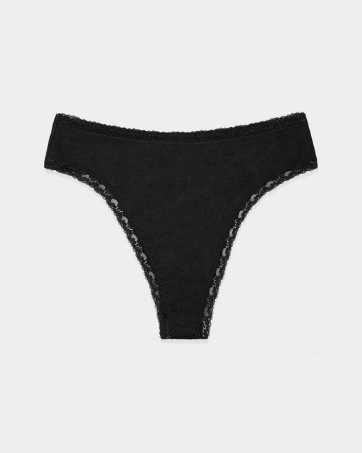 Stripe & Stare Black High Waisted Thong