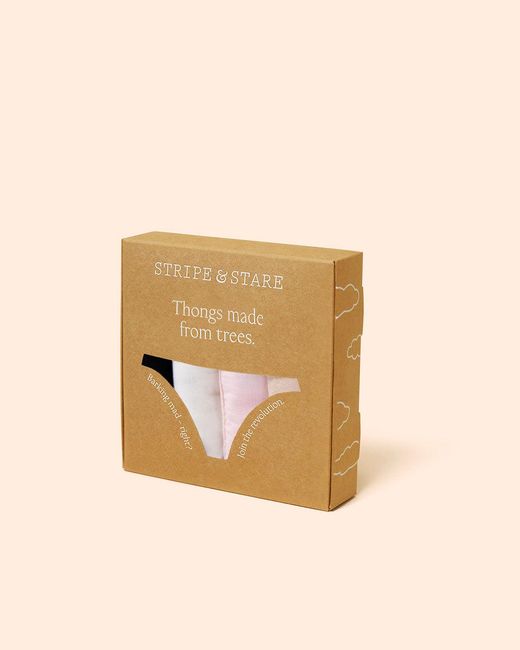 Stripe & Stare Multicolor Thong Four Pack