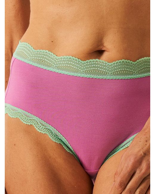 Stripe & Stare Pink High Rise Knicker Four Pack