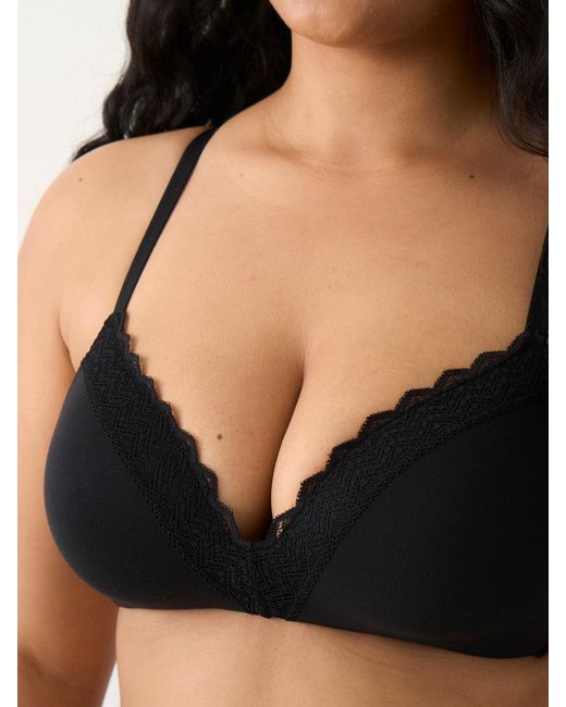 Stripe & Stare Black Zigzag Lace Demi Bra
