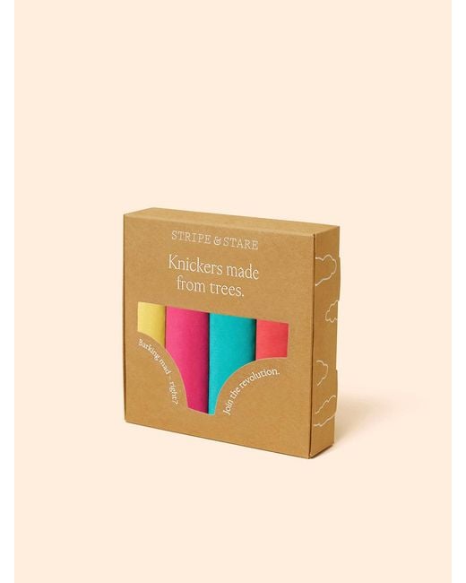 Stripe & Stare Pink The Original Knicker Four Pack