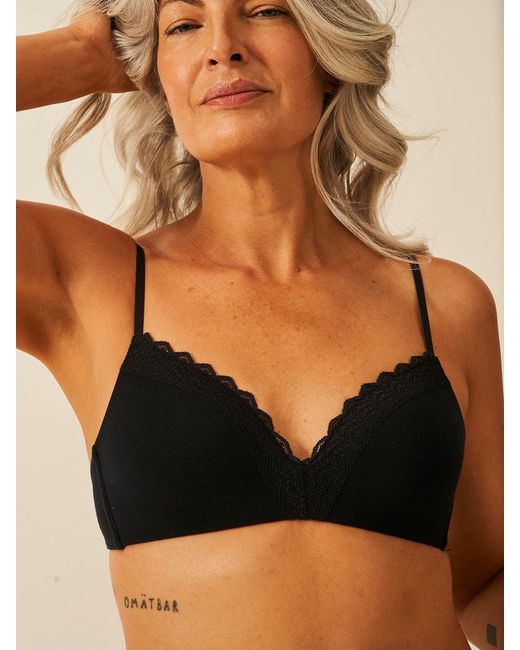 Stripe & Stare Black Zigzag Lace Demi Bra