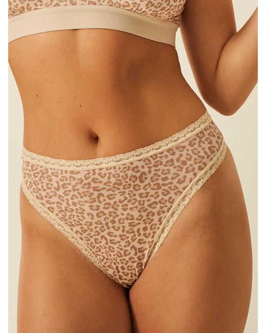 Stripe & Stare White High Waist Thong