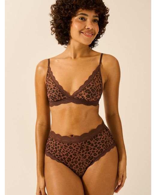 Stripe & Stare Brown Triangle Lace Mesh Bra