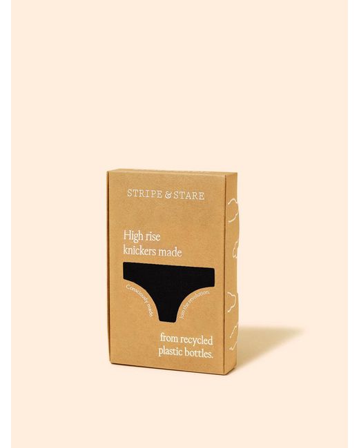 Stripe & Stare Black Eco Lace High Rise Knicker