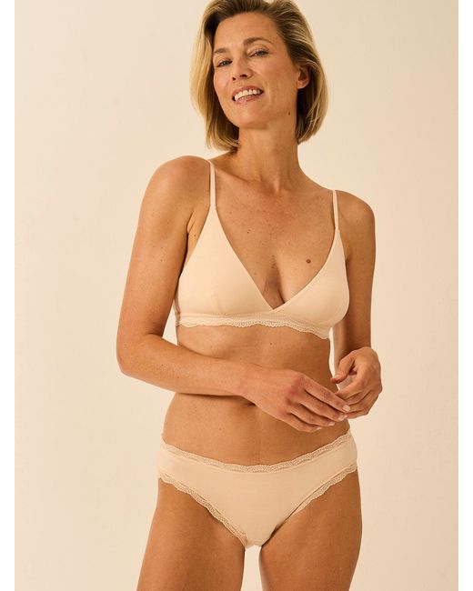 Stripe & Stare White Triangle Lace Bra