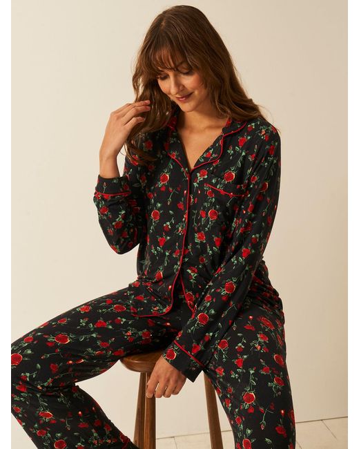Stripe & Stare Black Long Pyjama Set